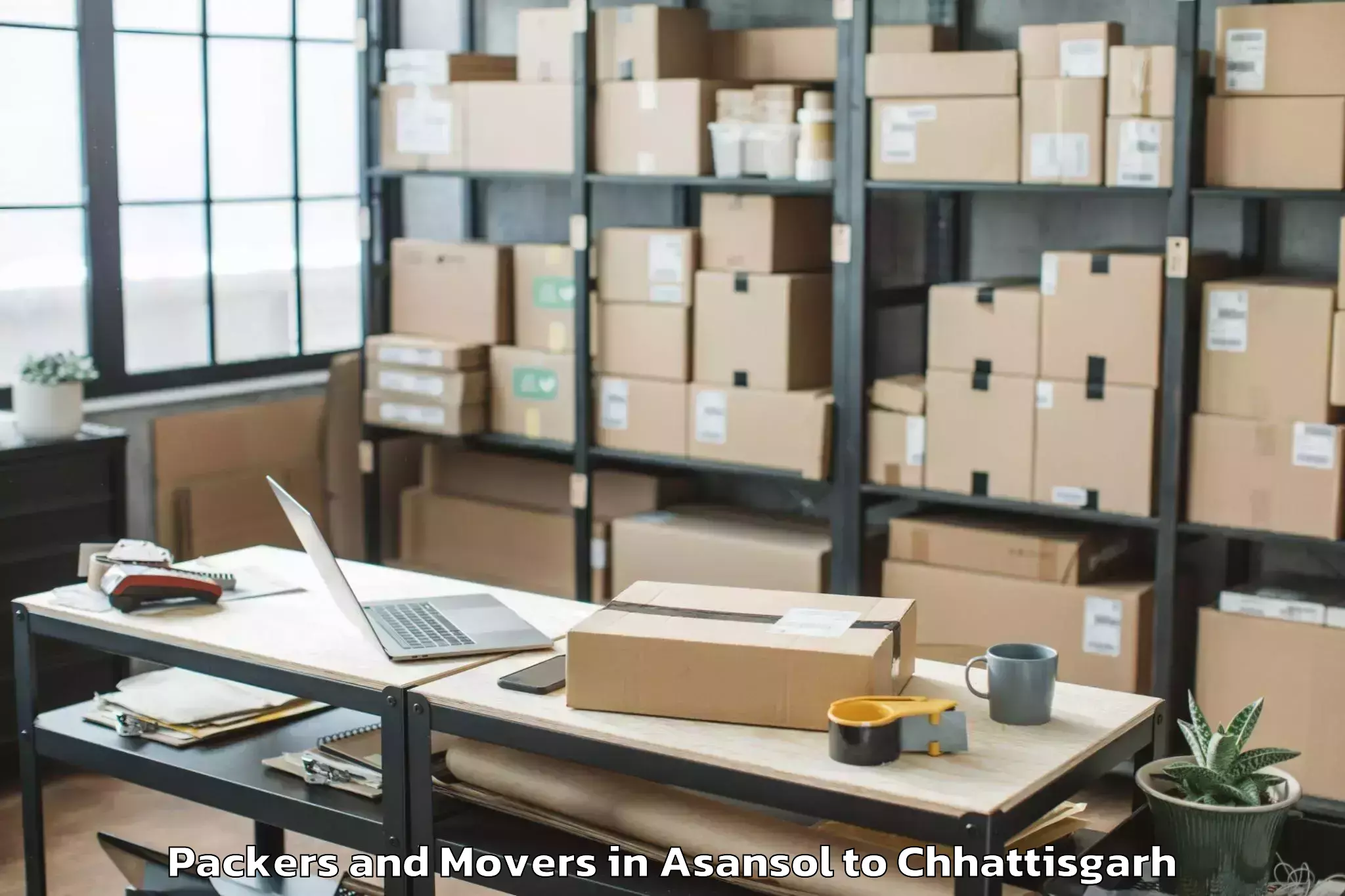 Trusted Asansol to Kondagaon Packers And Movers